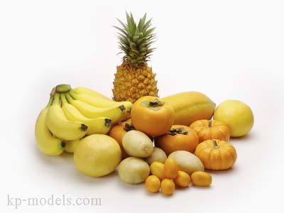 พลังของผักและผลไม้ สีเหลือง ผลไม้และผักสีเหลืองมีสารพฤกษเคมีที่เรียกว่าไบโอฟลาโวนอยด์ บางครั้งเรียกสิ่งนี้ว่าวิตามินพี องค์ประกอบนี้ช่วย